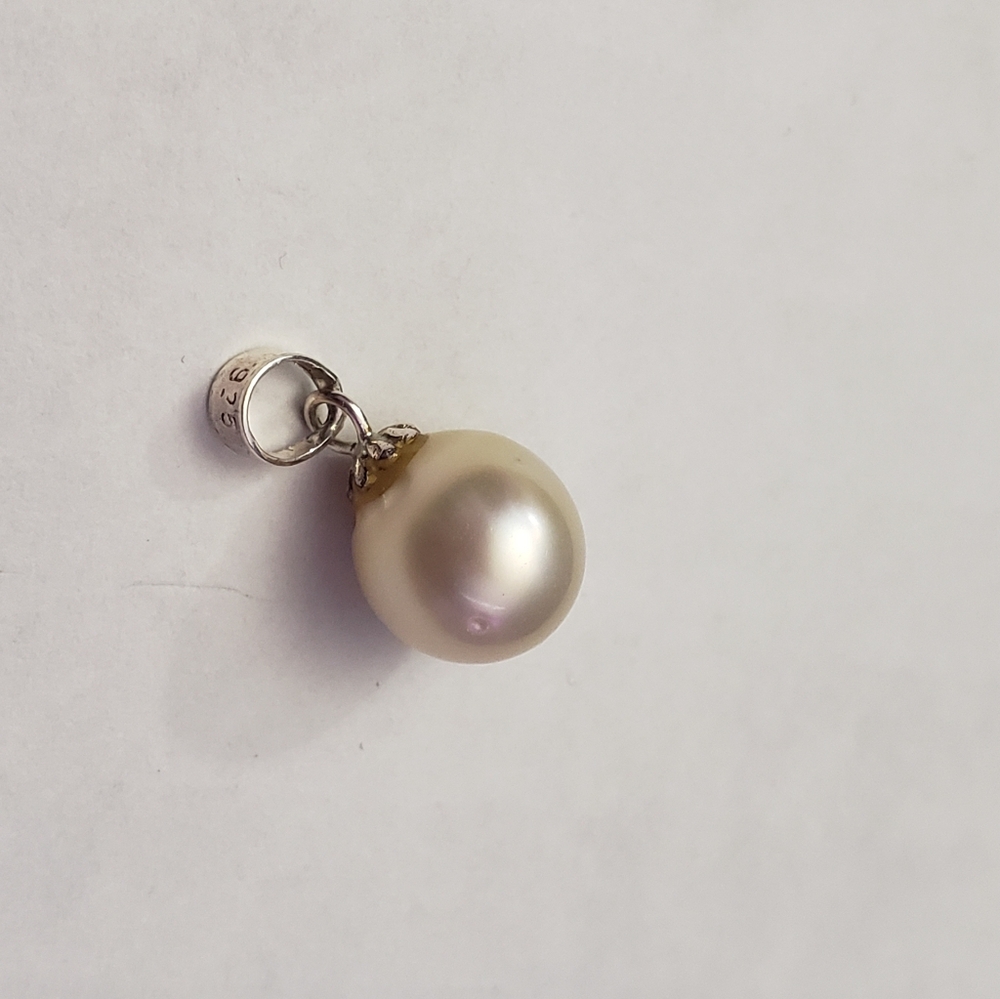 Vintage Cultured Freshwater Pearl 925 Sterling Sliver Pendant